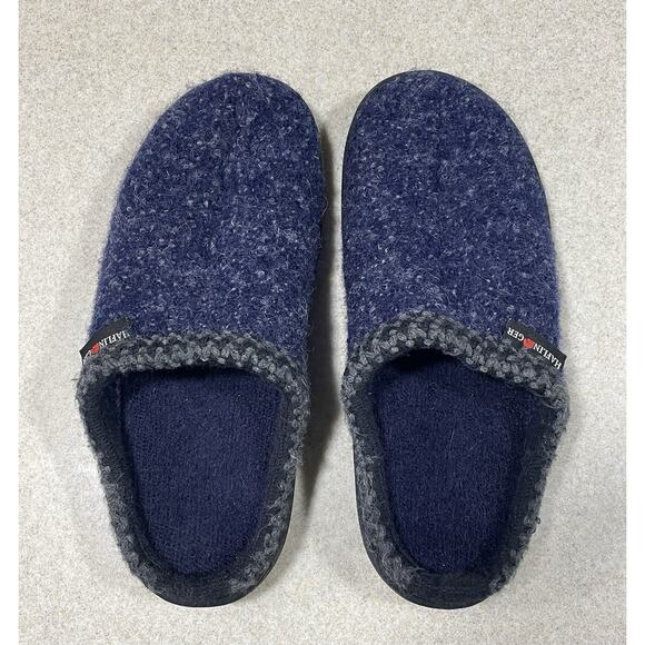 Haflinger Wool Felt Clog Slipper Shoe Women's Size EU 37/ US 6.5 Blue Casual - Picture 4 of 10